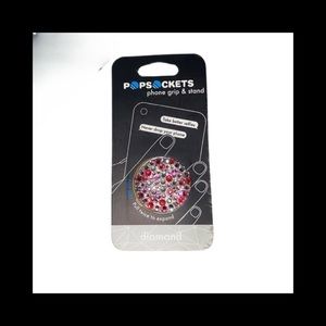 Luxe Crystal Pink Mix PopSocket Phone Holder Grip New